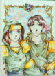 Meliadoul and Izlude in a brother-sisterly love kind of pic^_^. One big happy family without Vormav, eh? ^_^The background border was done in Alphonse Mucha's style (Art Nouevou)....